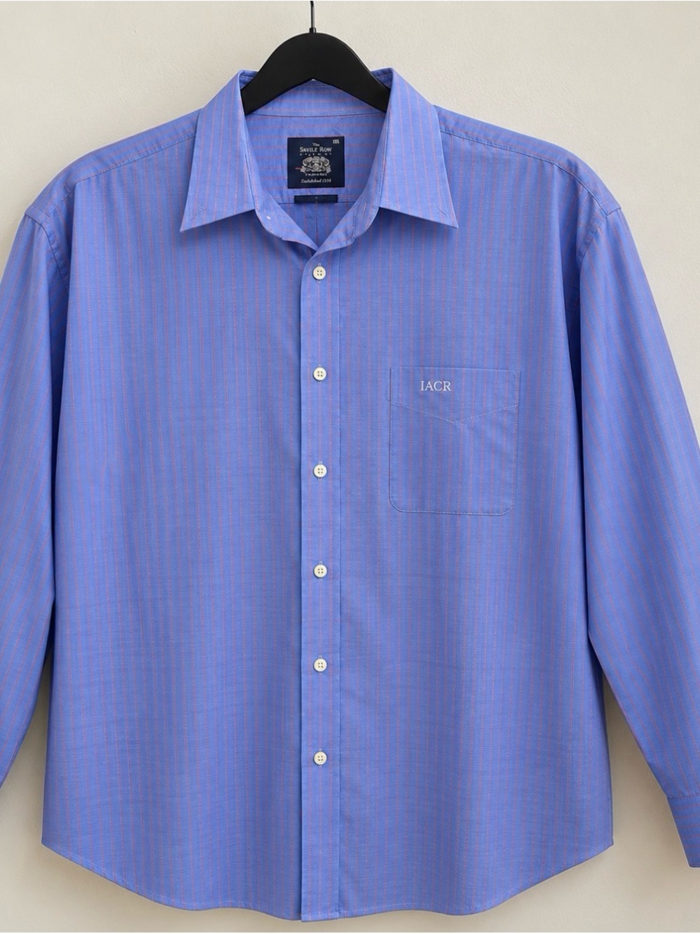 The Savile Row Men’s Light Blue Button-Down Dress Shirt XXL 100% Cotton